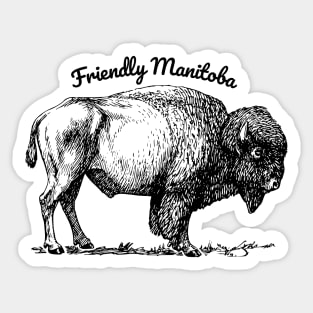 Friendly Manitoba Bison Sticker